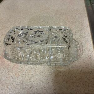 Vintage Anchor Hocking Prescut Star of David Covered Butter Dish